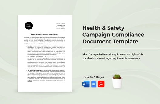 Health & Safety Campaign Compliance Document Template