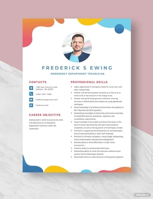 Emergency Department Technician Resume
