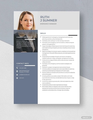 Emergency Manager Resume