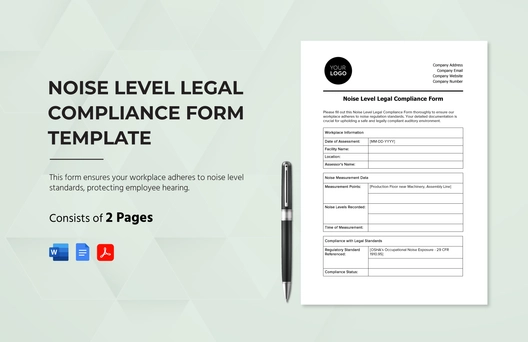 Noise Level Legal Compliance Form Template