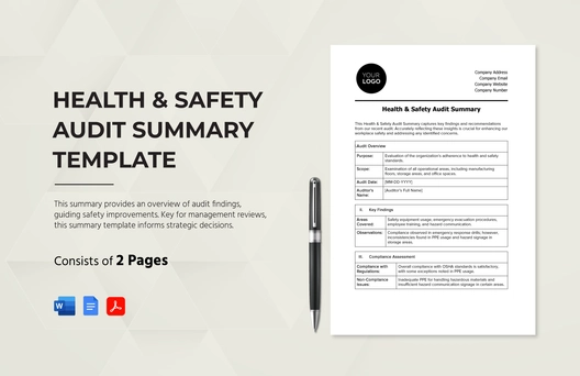Health & Safety Audit Summary Template