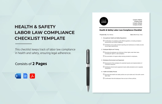 Health & Safety Labor Law Compliance Checklist Template