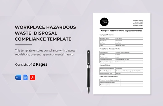 Workplace Hazardous Waste Disposal Compliance Template Workplace Hazardous Waste Disposal Compliance Template