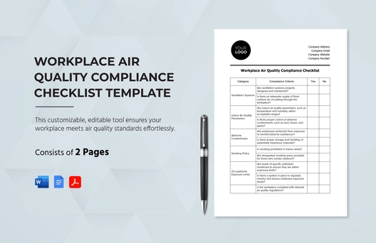 Workplace Air Quality Compliance Checklist Template
