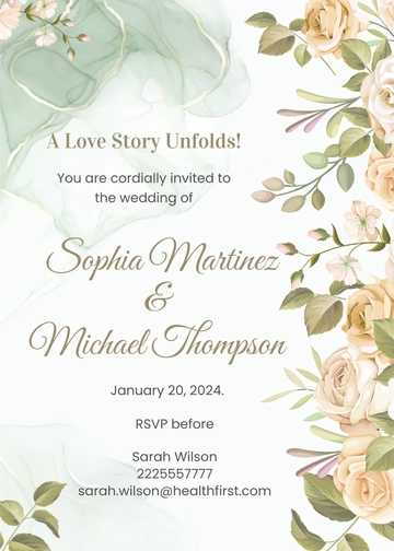 Free Beautiful Wedding Card Template to Edit Online