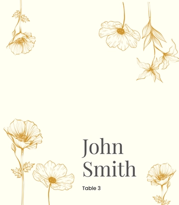 Free Floral Place Card Template to Edit Online