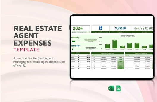 Real Estate Agent Expenses Template