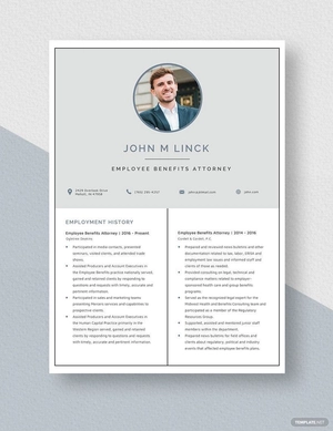 Employee Benefits Attorney Resume