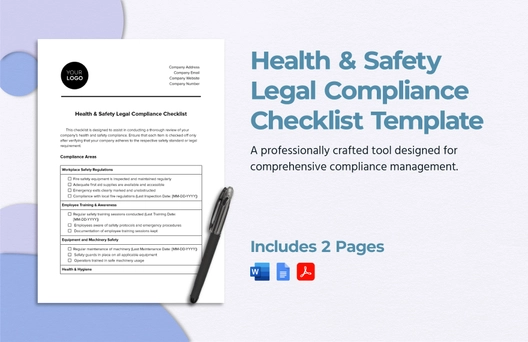 Health & Safety Legal Compliance Checklist Template