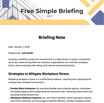 Free Simple Briefing Note Template to Edit Online
