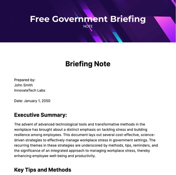 Free Government Briefing Note Template to Edit Online
