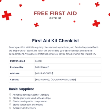 Free First Aid Checklist Template to Edit Online