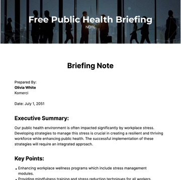 Free Public Health Briefing Note Template to Edit Online