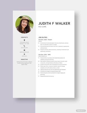 File Clerk Resume