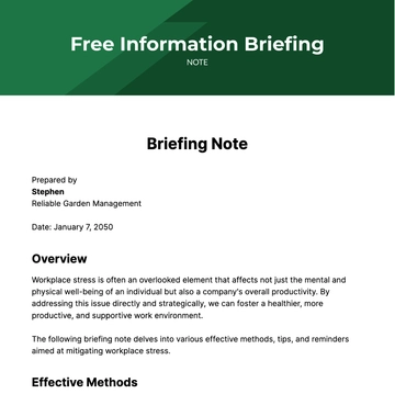Free Information Briefing Note Template to Edit Online