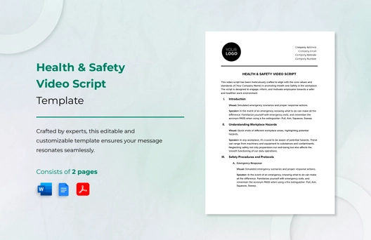 Health & Safety Video Script Template