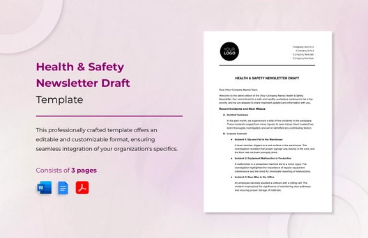 Health & Safety Newsletter Draft Template