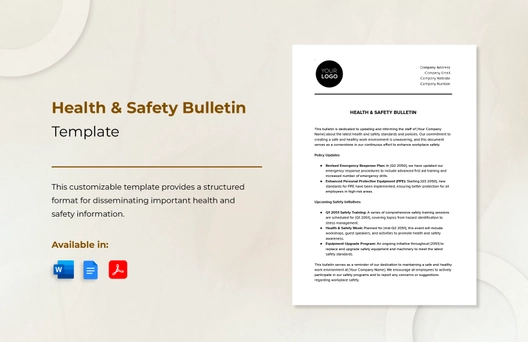 Health & Safety Bulletin Template