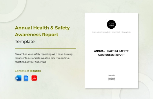 Annual Health & Safety Awareness Report Template