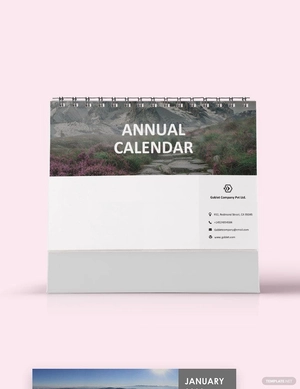 Annual Desk Calendar Template
