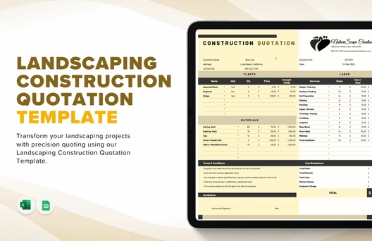 Landscaping Construction Quotation Template