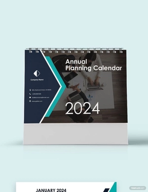 Annual Planning Desk Calendar Template