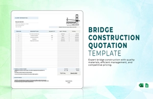 Bridge Construction Quotation Template