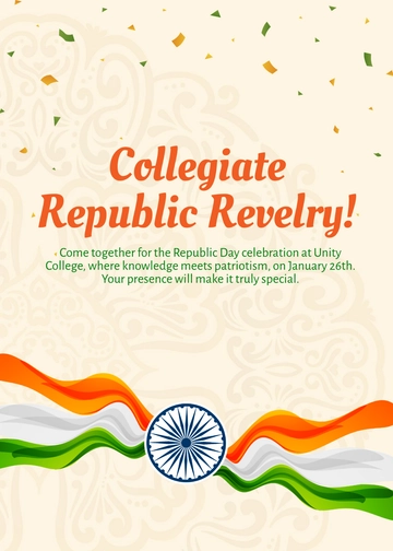 Free Republic Day College Invitation Template to Edit Online