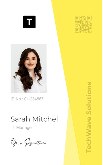 Free IT Manager ID Card Template to Edit Online