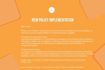 Free New Policy Implementation Banner HR Template to Edit Online
