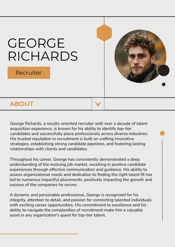 Free Recruiter Professional Bio Template to Edit Online