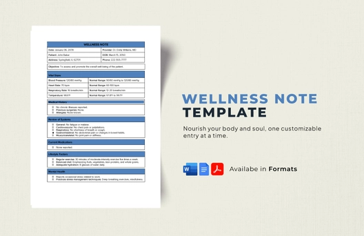 Wellness Note Template