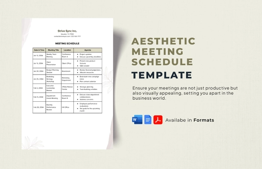 Aesthetic Meeting Schedule Template Aesthetic Meeting Schedule Template