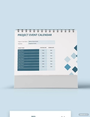 Project Event Desk Calendar Template