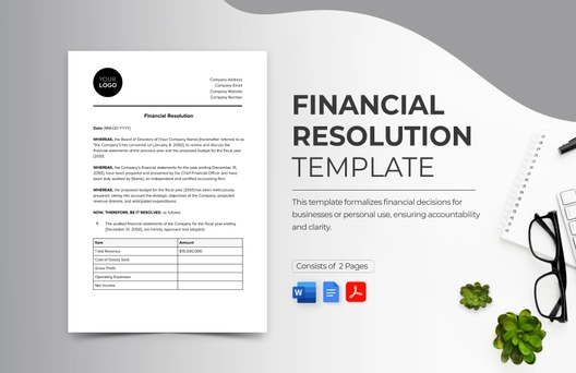 Financial Resolution Template