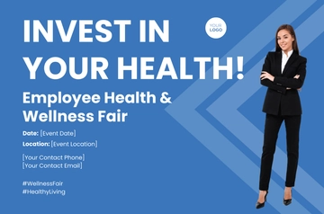 Free Employee Health And Wellness Fair Banner HR Template to Edit Online
