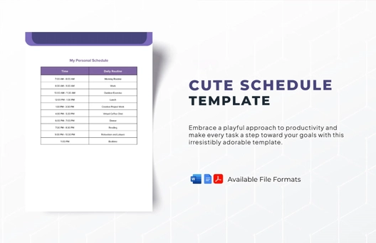 Cute Schedule Template
