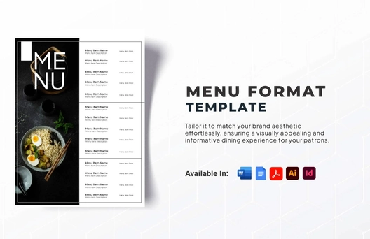 Menu Format Template