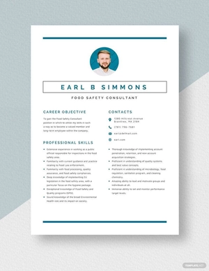 Food Safety Consultant Resume