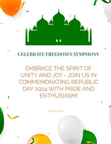 Free Simple Happy Republic Day Flyer Template to Edit Online