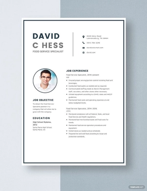 Food Service Specialist Resume