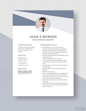 Food Services Manager Resume