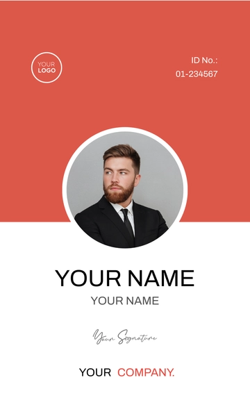 Free Operations Manager ID Card Template to Edit Online