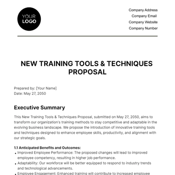 Free New Training Tools & Techniques Proposal HR Template to Edit Online