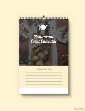 Restaurant Event Desk Calendar Template