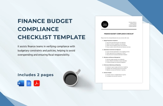 Finance Budget Compliance Checklist Template