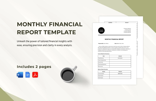 Monthly Financial Report Template