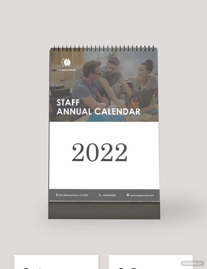 Staff Annual Desk Calendar Template