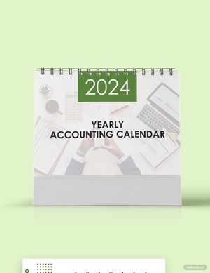Yearly Accounting Desk Calendar Template
