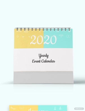 Yearly Event Desk Calendar Template
